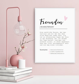 Poster FREUNDIN Definition DIN A4 Geschenk Freundin