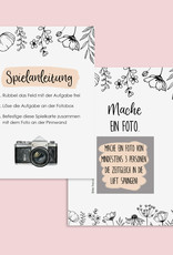 50 Fotoaufgaben Hochzeit zum Rubbeln FLOWERS Rubbelkarten