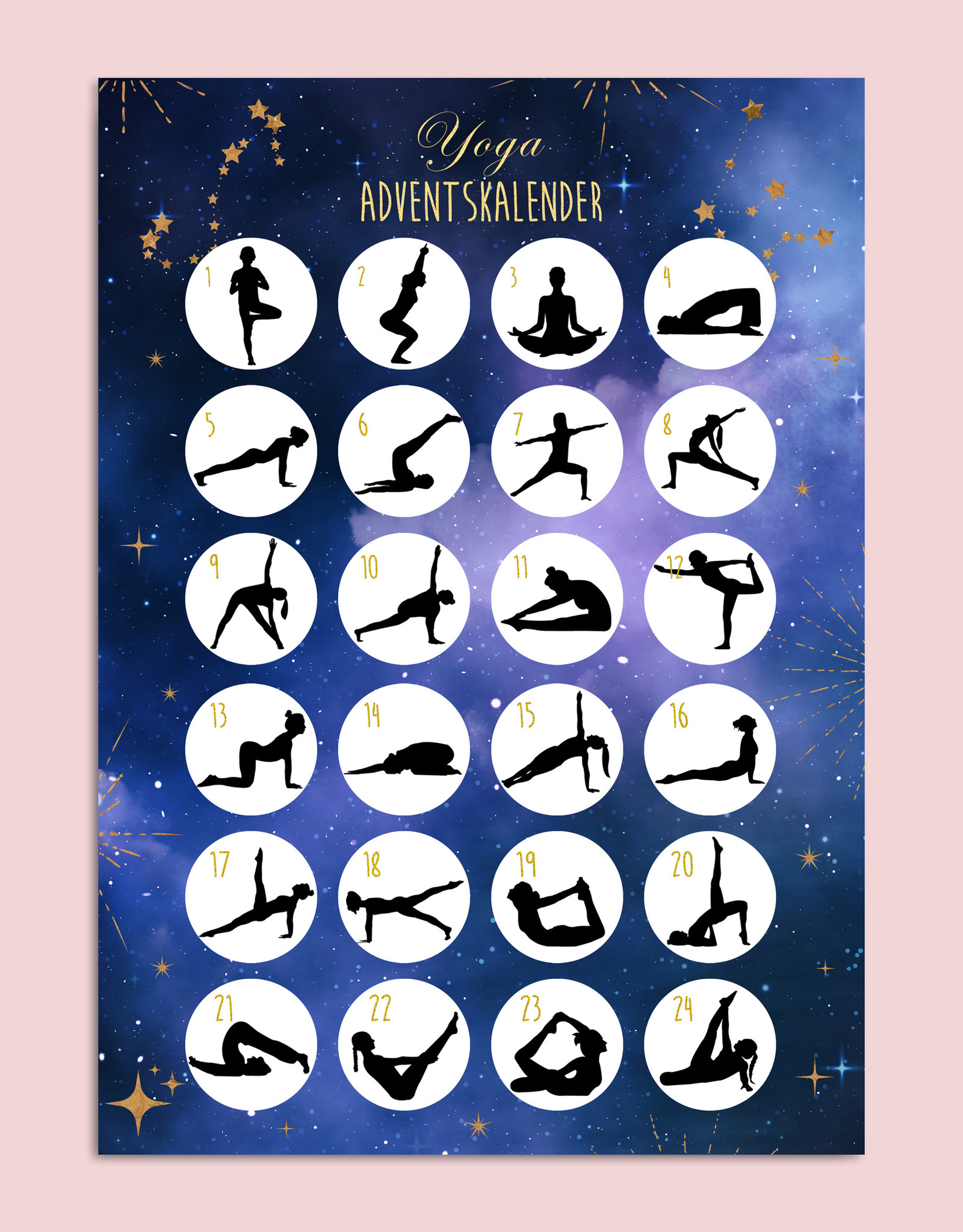 Postkarte YOGA HELL Yogaübungen für jeden Tag DIN A6