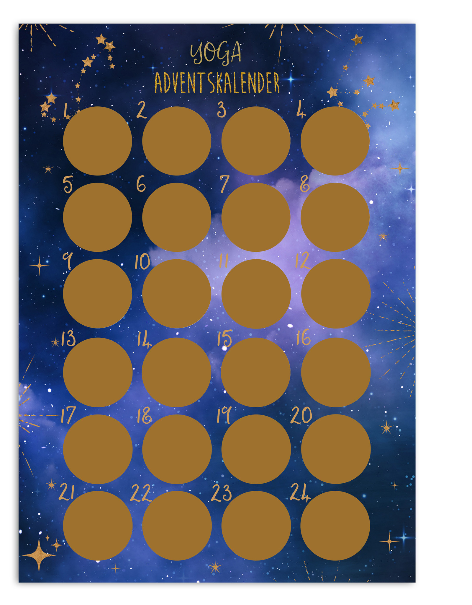 YOGA Adventskalender zum Rubbeln DIN A3 DUNKEL