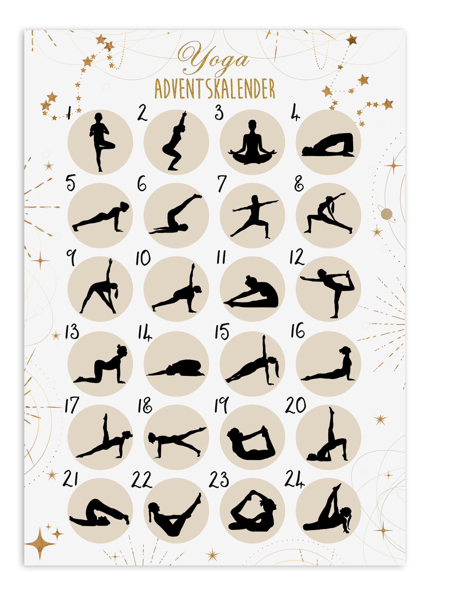 YOGA Adventskalender zum Rubbeln DIN A3 HELL