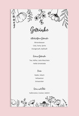 10 Menükarten zum Bedrucken FLOWERS