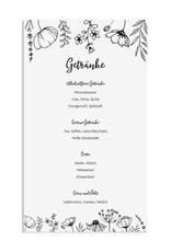 10 Menükarten zum Bedrucken FLOWERS