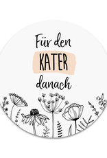 50 Sticker "Kür den Kater danach" FLOWERS  Hochzeit Gastgeschenk Aufkleber Hangover Kit