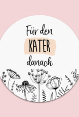50 Sticker "Kür den Kater danach" FLOWERS  Hochzeit Gastgeschenk Aufkleber Hangover Kit