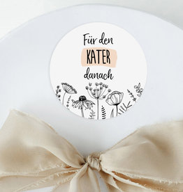 50 Sticker "Kür den Kater danach" FLOWERS