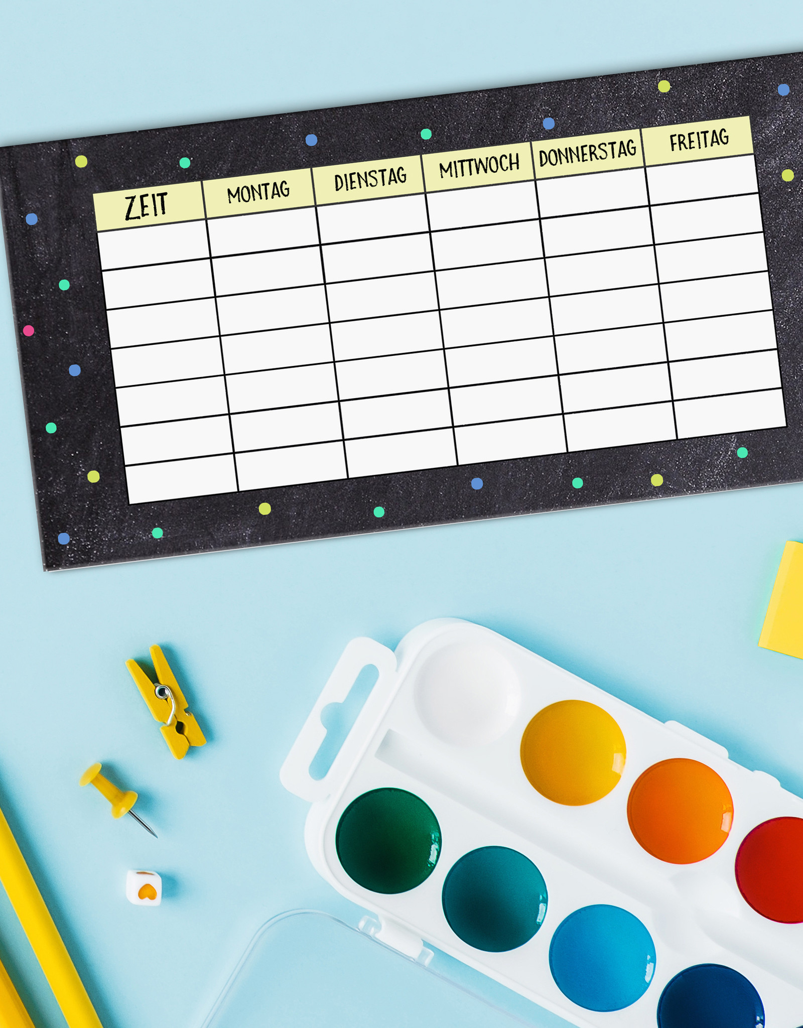 5 x Stundenplan für Federmäppchen PUNKTE