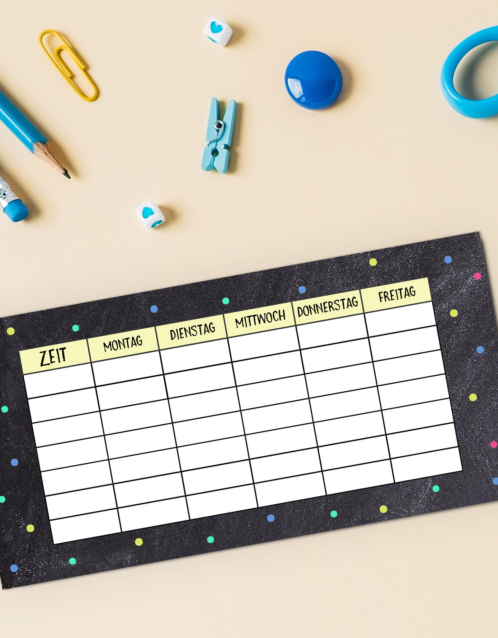 5 x Stundenplan für Federmäppchen PUNKTE