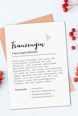 Postkarte TRAUZEUGIN Definition inkl. Briefumschlag Trauzeugin Geschenk