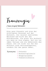 Postkarte TRAUZEUGIN Definition inkl. Briefumschlag Trauzeugin Geschenk