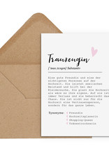Postkarte TRAUZEUGIN Definition inkl. Briefumschlag Trauzeugin Geschenk