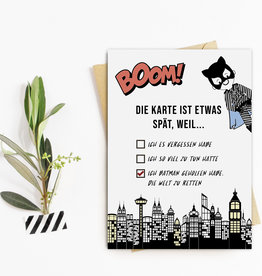 Postkarte BATMAN Geburtstag nachträglich