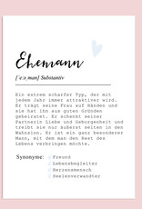 Postkarte EHEMANN inkl. Briefumschlag Ehemann Geschenk Definition Ehemann Karte