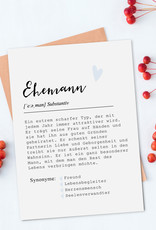 Postkarte EHEMANN inkl. Briefumschlag Ehemann Geschenk Definition Ehemann Karte