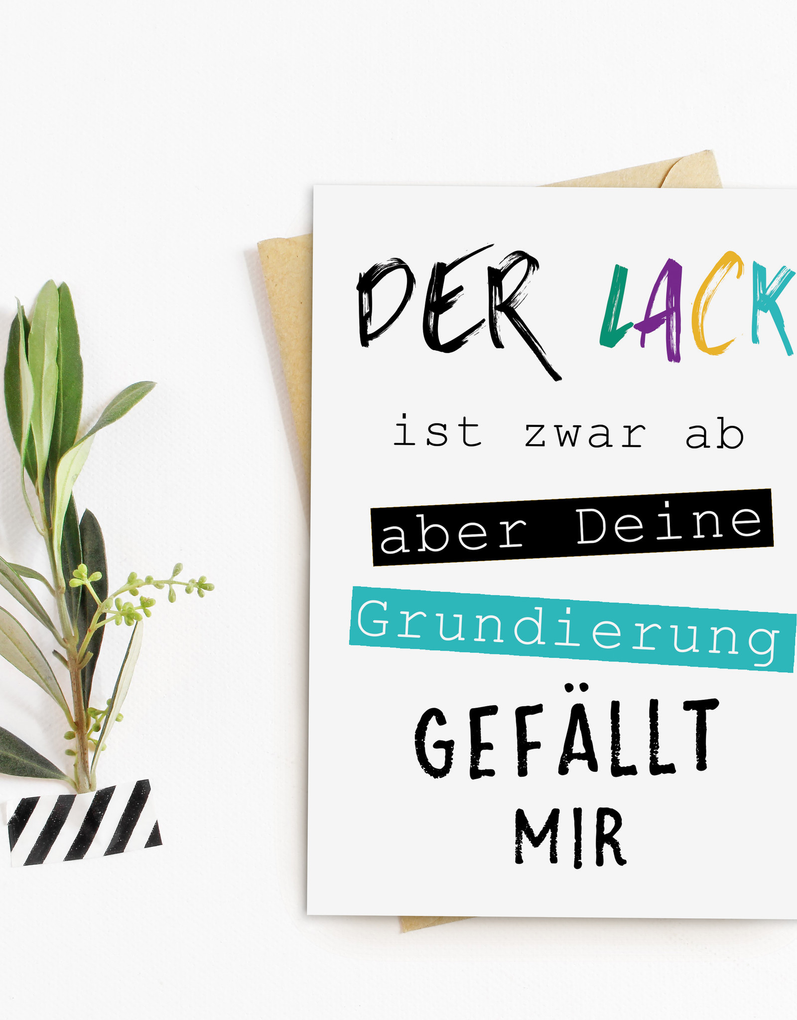 Postkarte Geburtstag "Lack ist ab" Geburtstagskarte, Geburtstags Postkarte, Karte Geburtstag Geschenk Glückwunschkarte