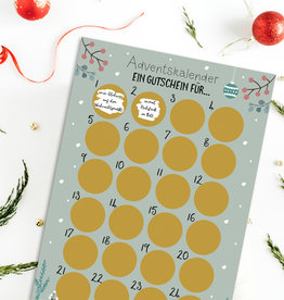 Adventskalender zum Rubbeln GUTSCHEIN FÜR... DIN A3