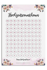 Postkarte Hochzeitscountdown BOHO Countdown Hochzeit Postkarte Save the date