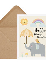 Postkarte kleines Wunder ELEFANT Baby Karte Geburt inkl. Umschlag