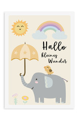 Postkarte kleines Wunder ELEFANT Baby Karte Geburt inkl. Umschlag