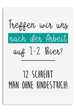Postkarte 12 Bier Sprüche Karte lustig After Work Party