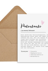 Postkarte PATENTANTE Definition inkl. Briefumschlag Taufe Geschenk Paten