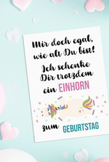 Geburtstagskarte EINHORN egal wie alt du bist Einhorn Karte Postkarte Einhörner