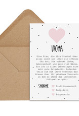 Postkarte UROMA Definition inkl. Briefumschlag Uroma Geschenk Schwangerschaft verkünden