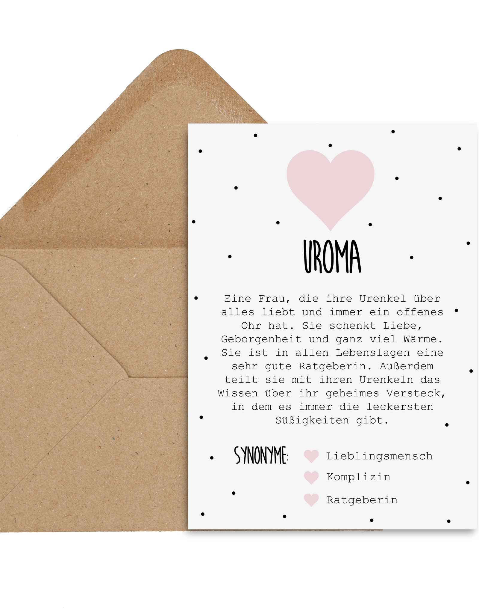 Postkarte UROMA Definition inkl. Briefumschlag Uroma Geschenk Schwangerschaft verkünden
