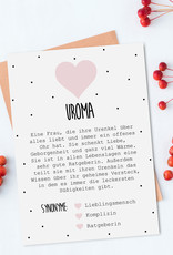 Postkarte UROMA Definition inkl. Briefumschlag Uroma Geschenk Schwangerschaft verkünden