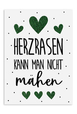 Postkarte HERZRASEN kann man nicht mähen Postkarte Liebe, Postkarten Sprüche, Postkarte Sprüche, Valentinstag Sprüchekarte