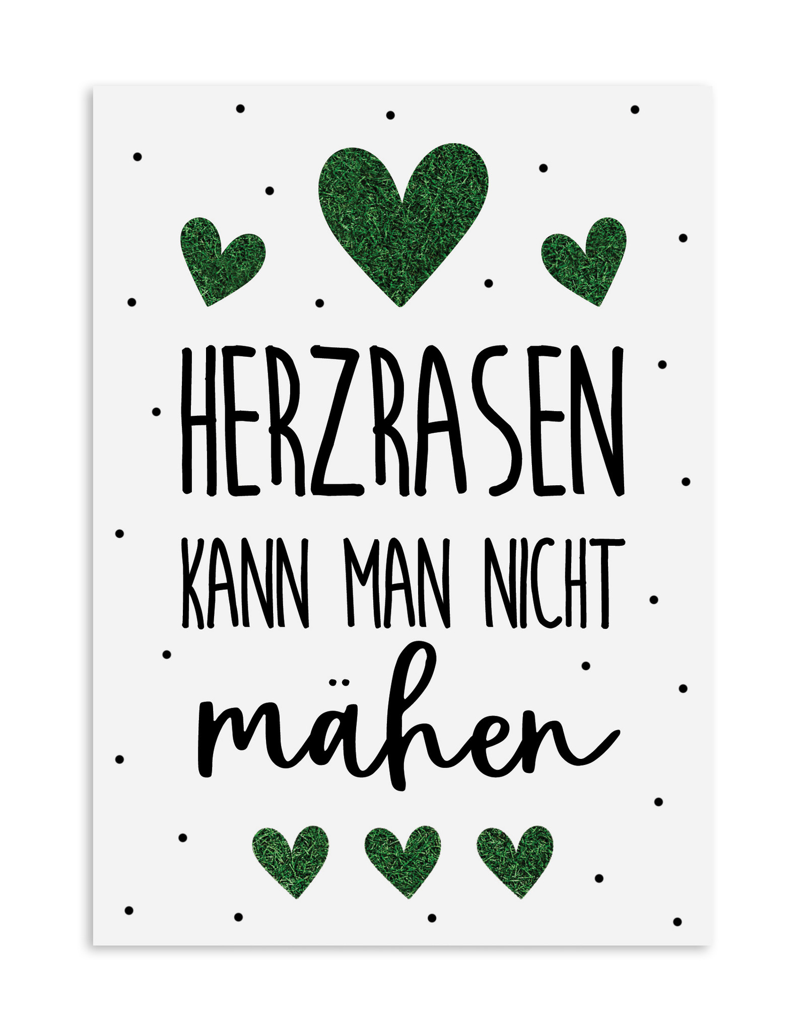 Postkarte HERZRASEN kann man nicht mähen Postkarte Liebe, Postkarten Sprüche, Postkarte Sprüche, Valentinstag Sprüchekarte