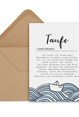 Postkarte TAUFE Definition inkl. Umschlag Glückwunschkarte Taufe Geschenk