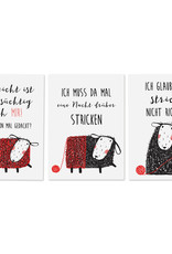 Postkarten STRICKEN Set 3-teilig, Stricken Karten Postkarten Wolle
