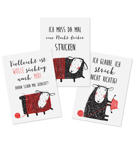 Postkarten STRICKEN Set 3-teilig