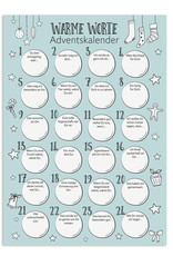 Adventskalender zum Rubbeln WARME WORTE Adventskalender A3 Weihnachtskalender für Paare und Freunde