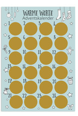 Adventskalender zum Rubbeln WARME WORTE Adventskalender A3 Weihnachtskalender für Paare und Freunde