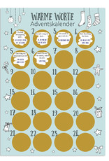 Adventskalender zum Rubbeln WARME WORTE Adventskalender A3 Weihnachtskalender für Paare und Freunde