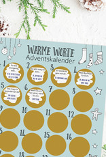 Adventskalender zum Rubbeln WARME WORTE Adventskalender A3 Weihnachtskalender für Paare und Freunde