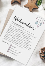 Postkarte WEIHNACHTEN Definition inkl. Briefumschlag Weihnachtskarte