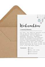 Postkarte WEIHNACHTEN Definition inkl. Briefumschlag Weihnachtskarte