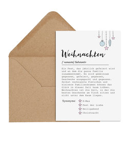 Postkarte WEIHNACHTEN Definition inkl. Briefumschlag