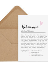 Postkarte HEBAMME Definition inkl. Briefumschlag Hebamme Geschenk