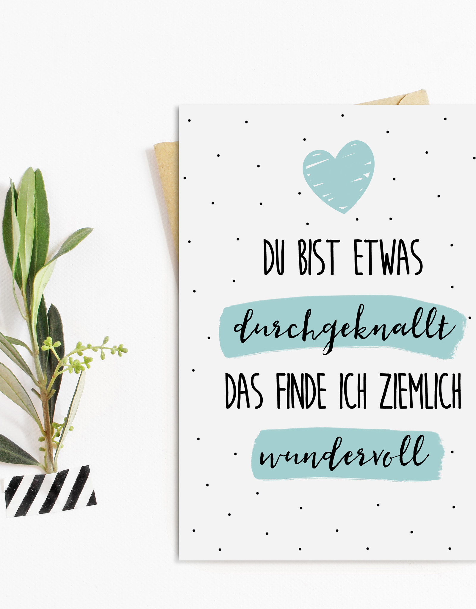 Postkarte WUNDERBAR DURCHGEKNALLT Postkarte Sprüche für Freunde