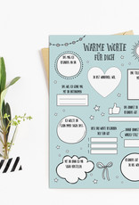 Postkarte WARME WORTE für Dich Karte für Freunde Geschenk
