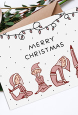 Postkarte YOGA Weihnachtsmänner Weihnachtskarte Yoga