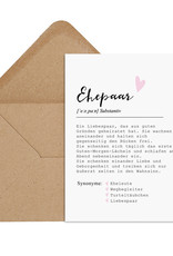 Postkarte EHEPAAR inkl. Briefumschlag Hochzeit Geschenk Definition Ehepaar Geschenk