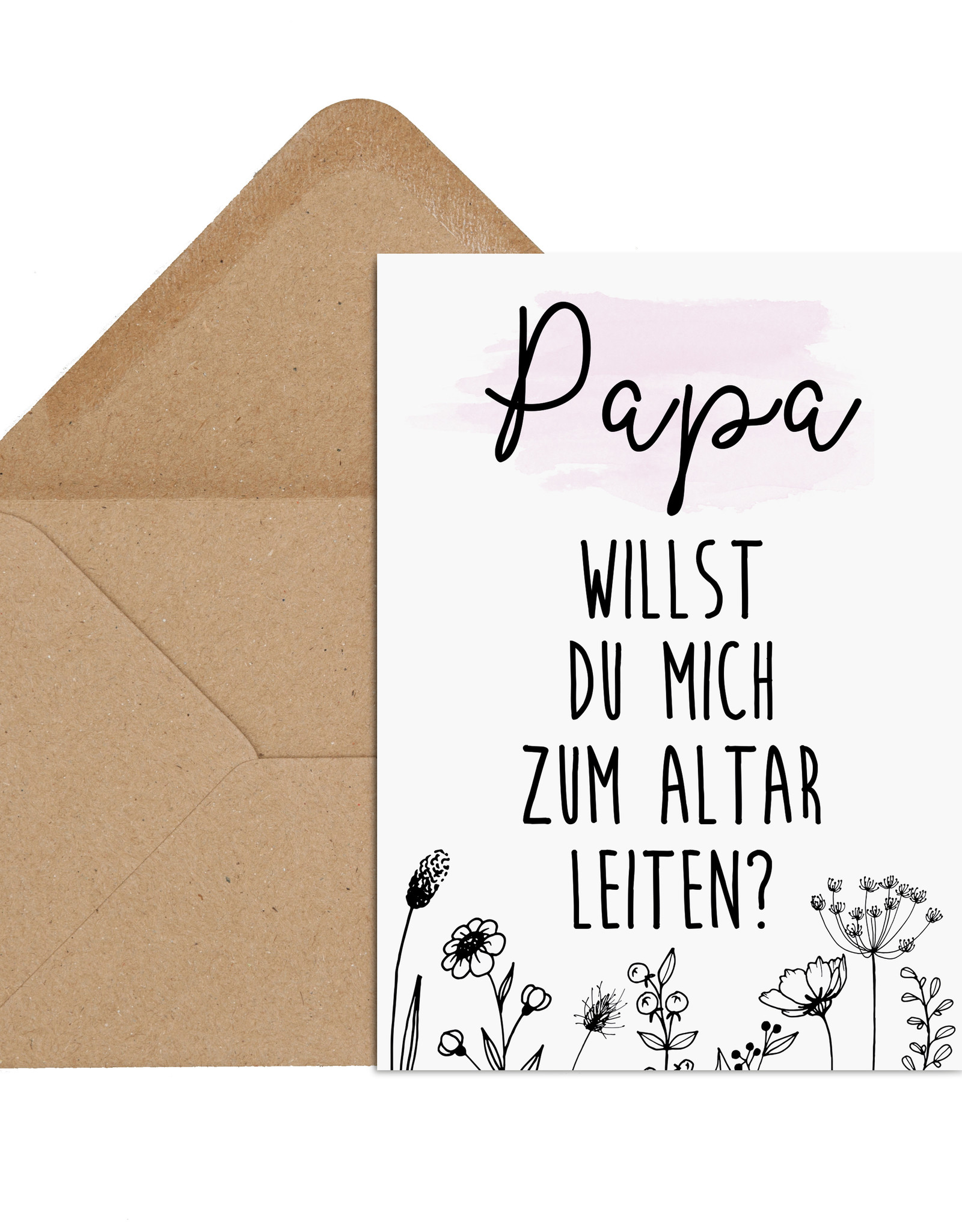 Postkarte PAPA Willst Du mich zum Altar leiten? Wir heiraten Save the date