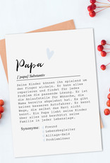 Postkarte PAPA Definition inkl. Briefumschlag Vater Geschenk Papa Vatertag Geschenk