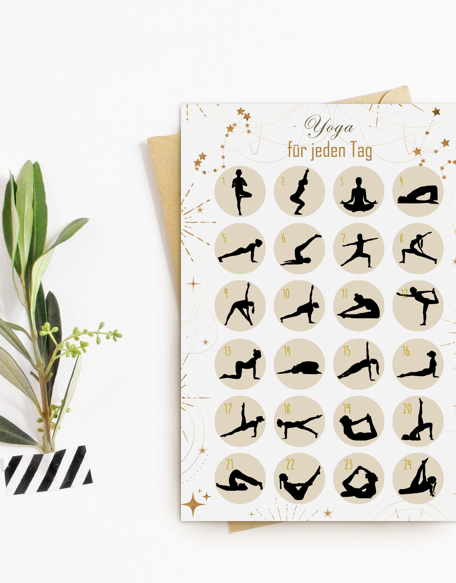 Postkarte YOGA HELL Yogaübungen für jeden Tag DIN A6