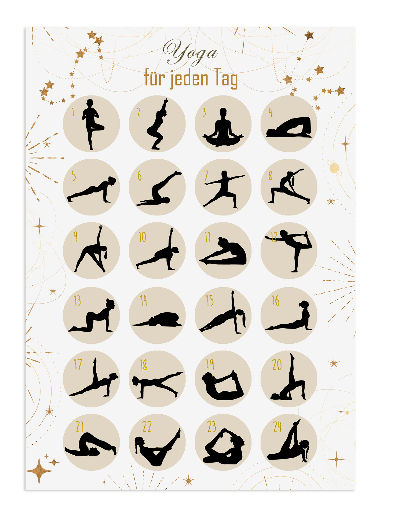 Postkarte YOGA HELL Yogaübungen für jeden Tag DIN A6